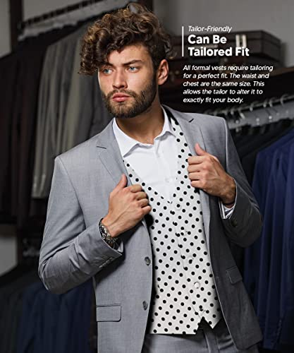 Polka Dot Suit Vest for Men Set of 4 - Vest, Necktie, Bow Tie & Pocket Square4