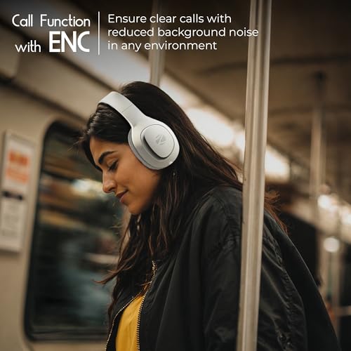 Image of Zebronics Thunder Neo (2026 Upgrade) Wireless Headphone, BT v6.0, True 50hrs Playback, 40mm Driver, ENC, Rapid Charge, Gaming Mode, Dual Pairing, 3 EQ Modes, AUX, Voice Assistant (Silver)