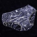 Transparent Plastic Waterproof Panty Cover Adult Incontinence Plastic Pants, Adult Plastic Triangle Pants，Super Soft PVC Diaper Cover/Waterproof Reusable Anti-Leakage (Women, Medium)