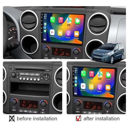 Pantalla de coche con Carplay y Android Auto inalámbricos para Citroen Berlingo B9 2
