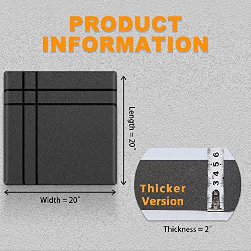 Sound Proof Foam Panels 12 Pack 20" X 20" X 2", Self-Adhesive Acoustic Foam Panels, Fire Resistant Sound Absorbing Panel Sound Proofing Padding For Wall Vocal Booth Home Office (Black) #TOP1