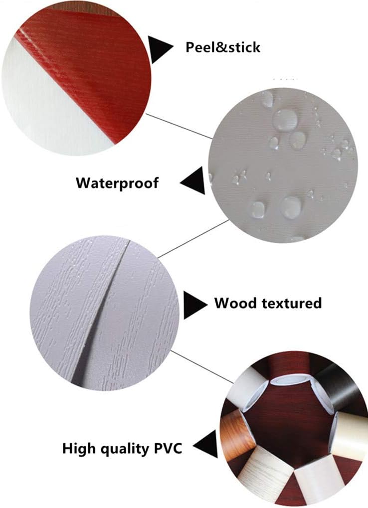 UPREDO Brown Wood Grain Adhesive Paper Wall Paper Vinyl Funitures Dresser Drawer Cabinet Sticker (15.8X79inch, Brown)