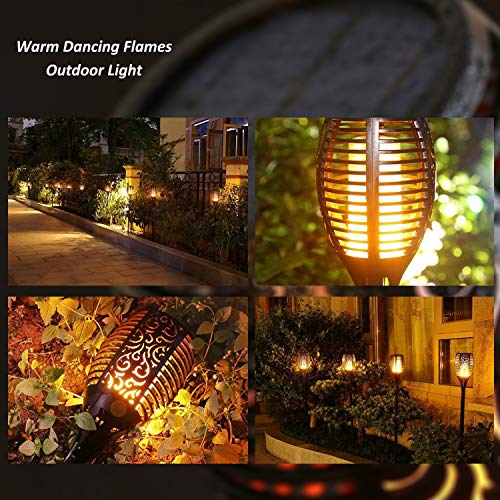 Xtozon Solar Torch Lights Outdoor Upgraded, 43" Waterproof Flickering Flames 96 LED, Landscape Decoration Lighting Auto On/Off Dusk to Dawn with Bases - Thumbnail 3