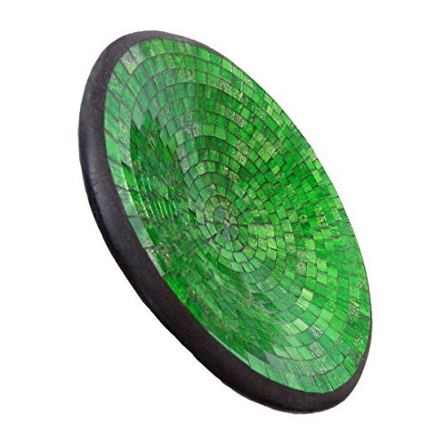 Simandra Tazón de fuente de Mosaico Cuencos de arcilla Tazón vidrio Cuenco decorativo Mosaico de vidrio Mosaico Piedras de cristal Decoración Artesanía artística Ton Bol Acerca de M - Green, Medium
