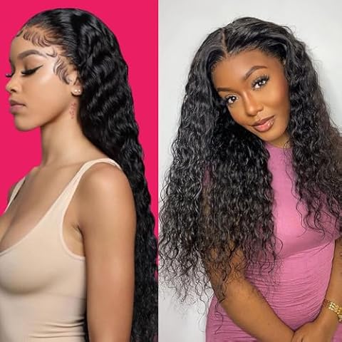 Zhuomei BEAUTY 13x4 Water Wave Wig Deep Wave Lace Front Wigs Human Hair For Women Pre Plucked 18in With 22in Cover