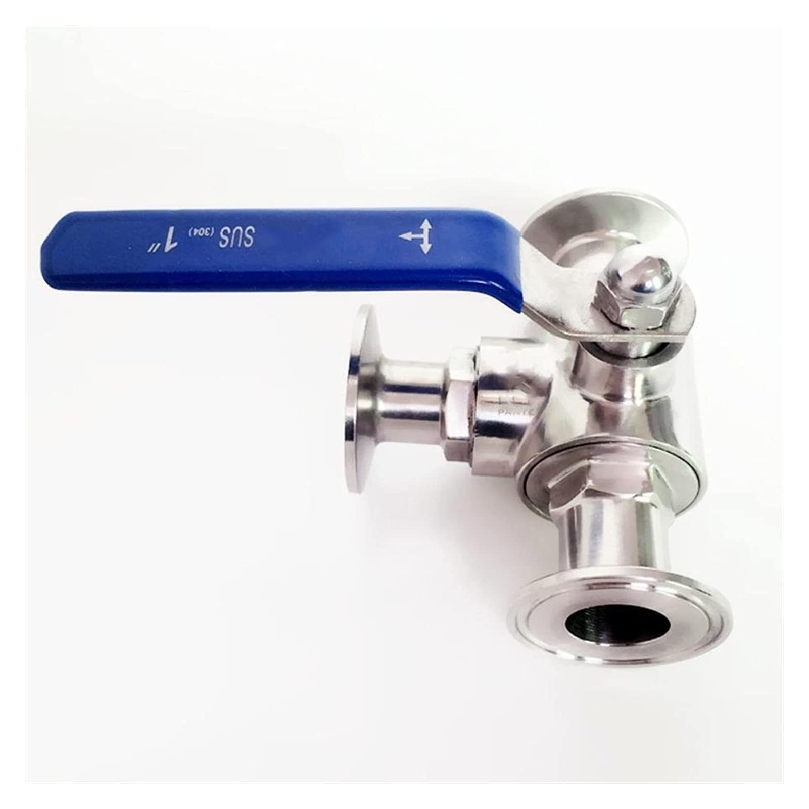 QRUYHBAJU Fit 32mm 1-1/4inch Pipe x 1.5inch Tri Clamp T-Port Ball Valve SUS304 Stainless