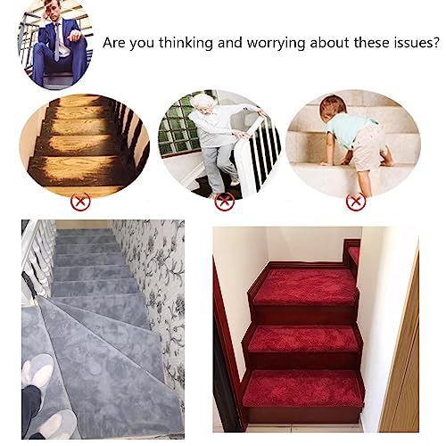 Tapis d'escalier avec adhésif réutilisable et protection antidérapante - 3
