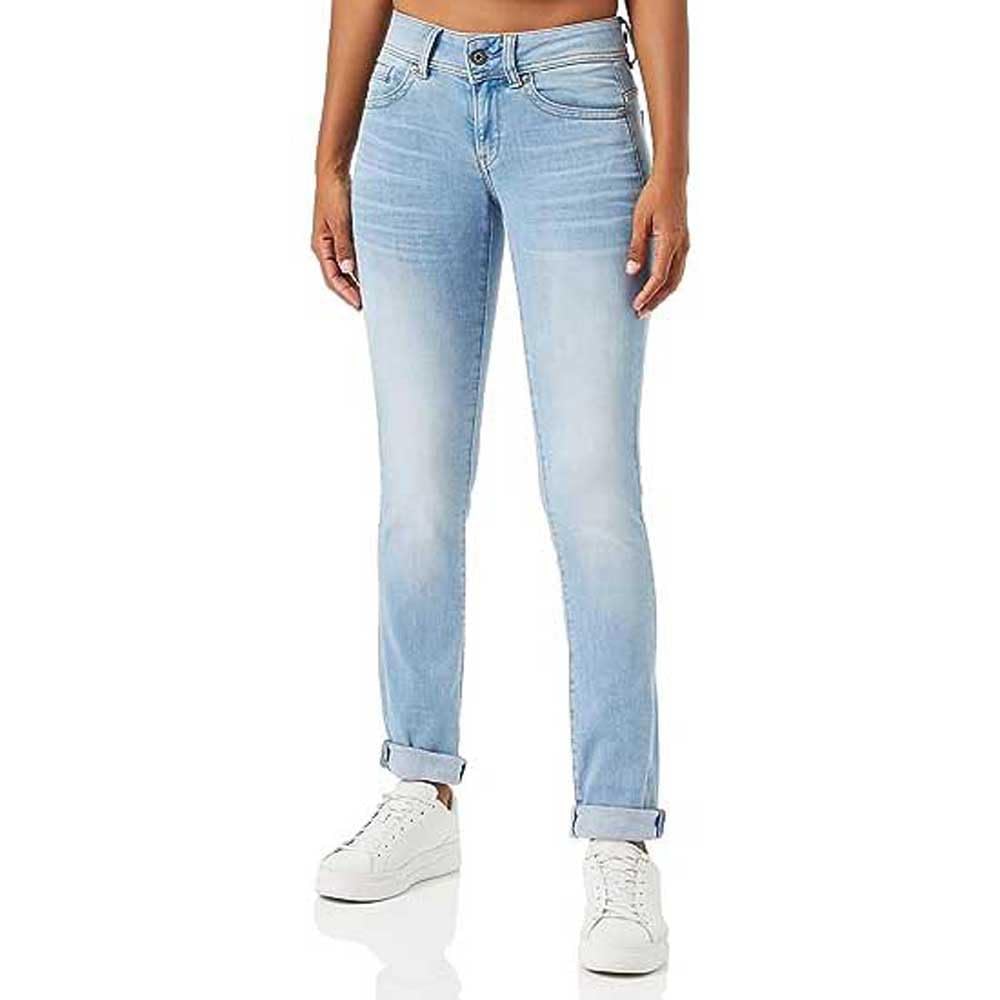 G-STAR RAW Women's Midge Saddle Mid Straight Wmn Jeans, Lt Indigo Aged, 30W x 30L