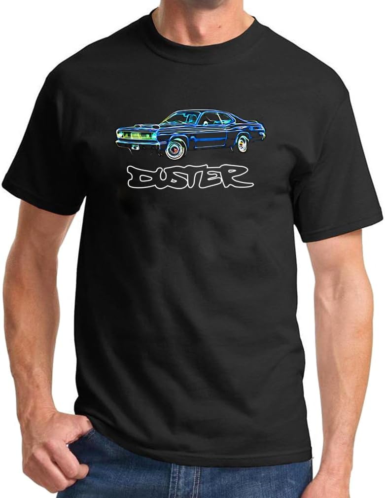 1970-76 Plymouth Duster Hardtop Neon Design Classic Tshirt