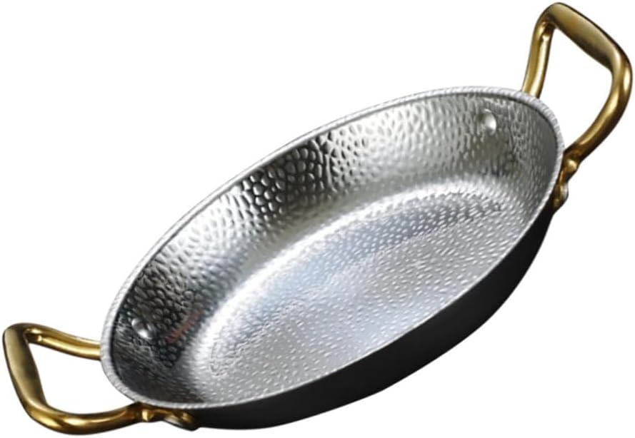 PRETYZOOM Double Handle Stainless Steel Cooking Pan Hot Pot Design for Home Cooking and Kitchen Accessory