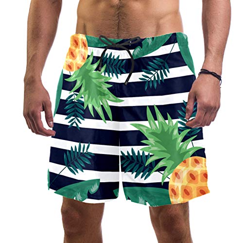 Short de bain pour homme avec doublure maille motif tropical multicolore S