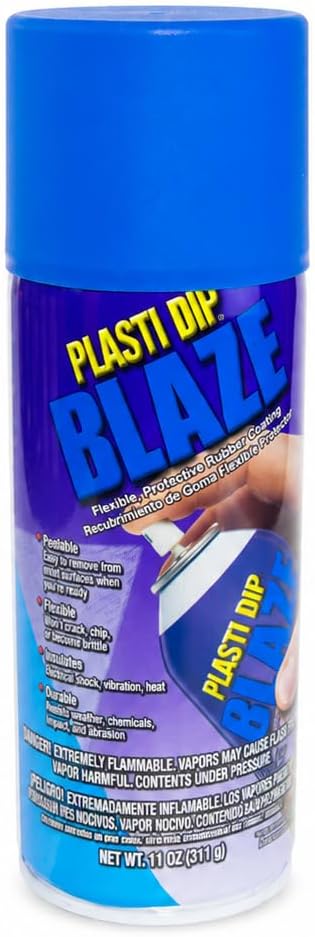 Blaze Blue Spray Coating, 11 oz Aerosol Can, Bright Neon Peelable Rubber Coating, Flexible Protective Spray for Auto, Home, Garden, Craft & DIY Projects
