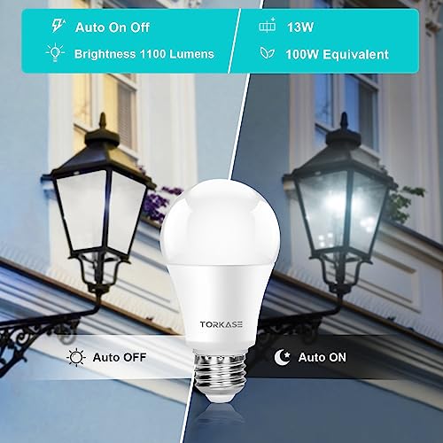 Torkase Dusk to Dawn Light Bulbs, 13W E27 Led Light Sensor Bulb 100W Equivalent - Image 3