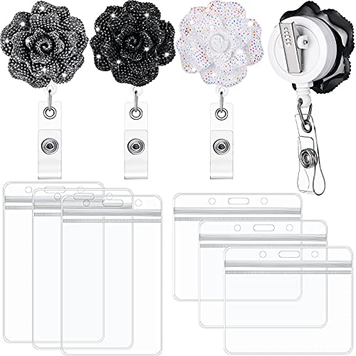 Porte-badge rétractable 360 degrés avec un cordon extensible de 61 cm et étui de protection