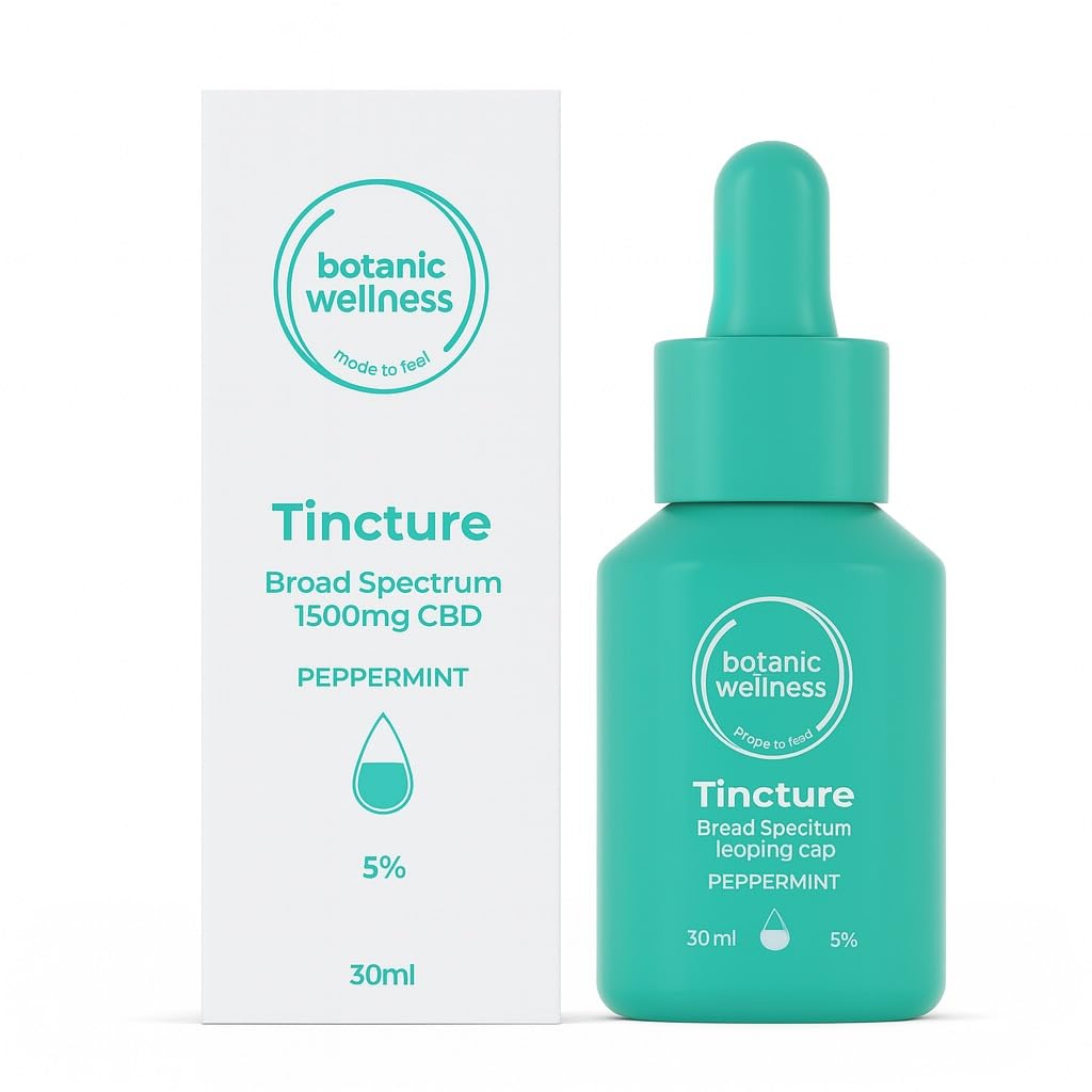 Botanic Wellness 1500mg CBD Oil Tincture, High Strength, Peppermint Flavour, 30ml
