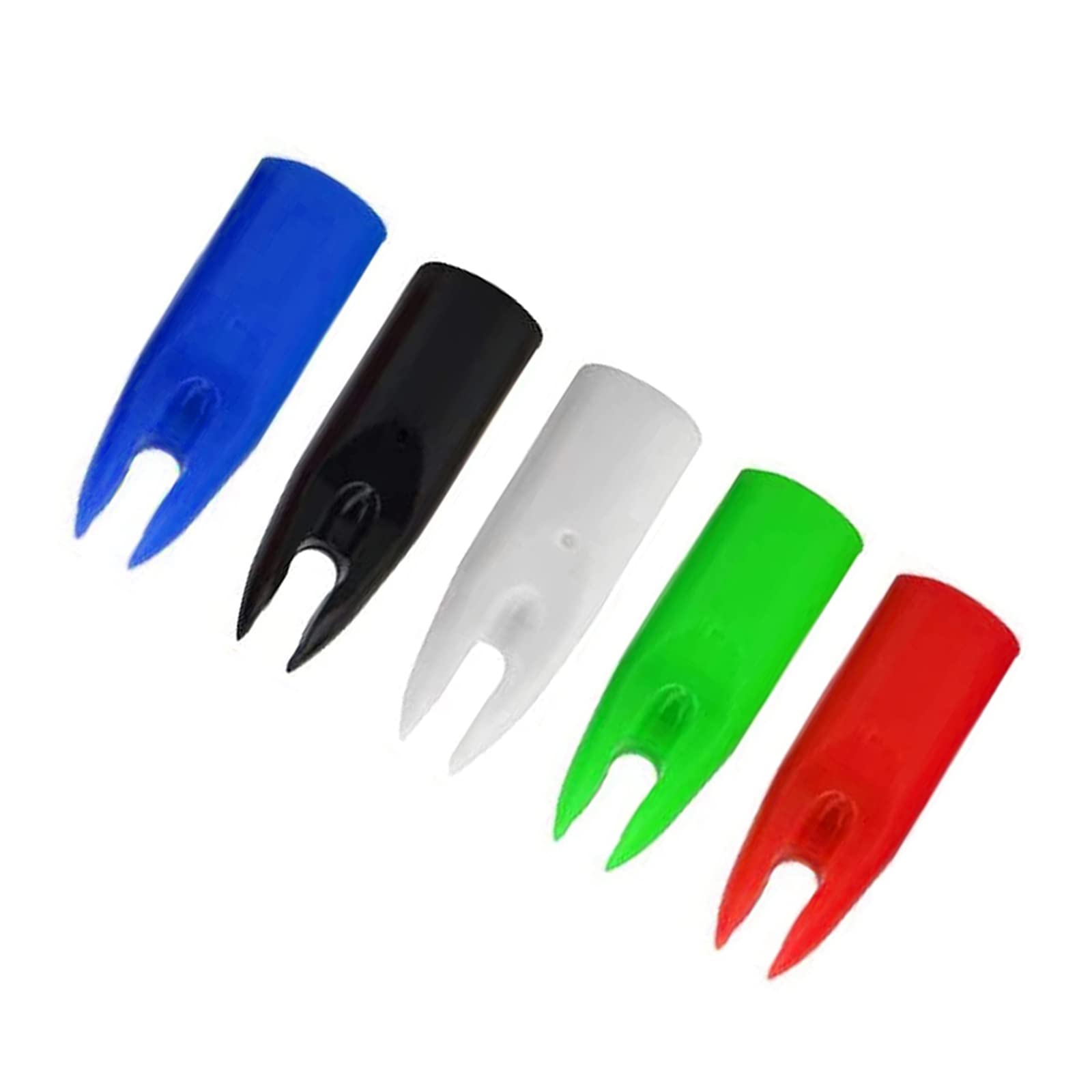 Elkrich 50pcs Archery Arrow Nocks Plastic Nocks Replacement Arrow Tail Glue On 7mm Arrow Shaft for DIY Arrows End Accessory (Red)