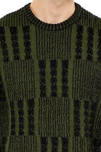 Forever 21 Mens Checkered Cable Knit Sweater3