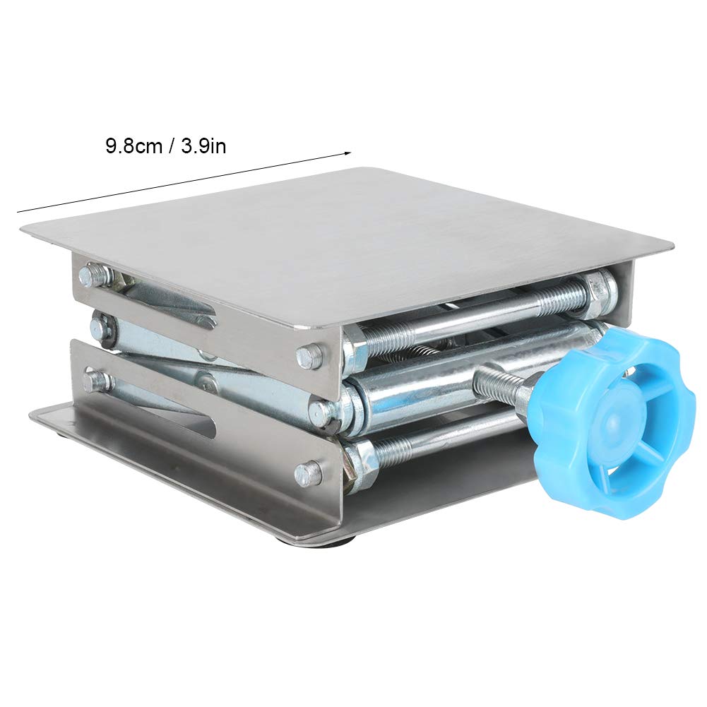 Mesa de laboratorio ajustable, plataforma elevada, soporte manual de acero inoxidable para investigación y aplicaciones de investigación, diseño versátil y pesado