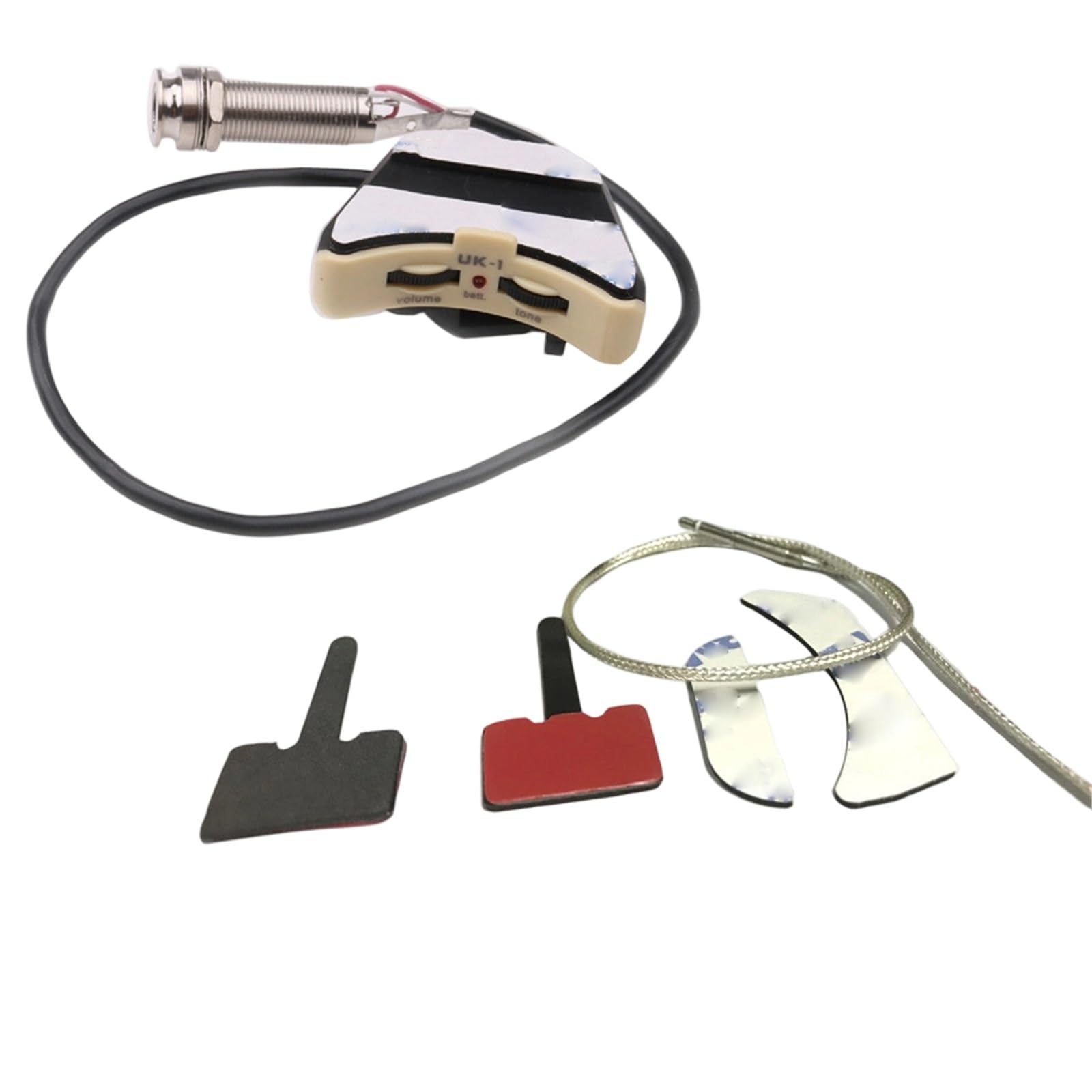 Pickup Per Buca Sonora Dell'ukulele Con Controllo Del Volume E Del Tono Con Piezo Sottile In Argento Parti Per Ukulele Accessori Per Strumenti Musicali