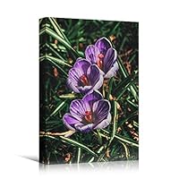 Canvas Wall Art Purple Fields Bohemian Colorful Floral Group Multicolor Photography - 12x18 inches