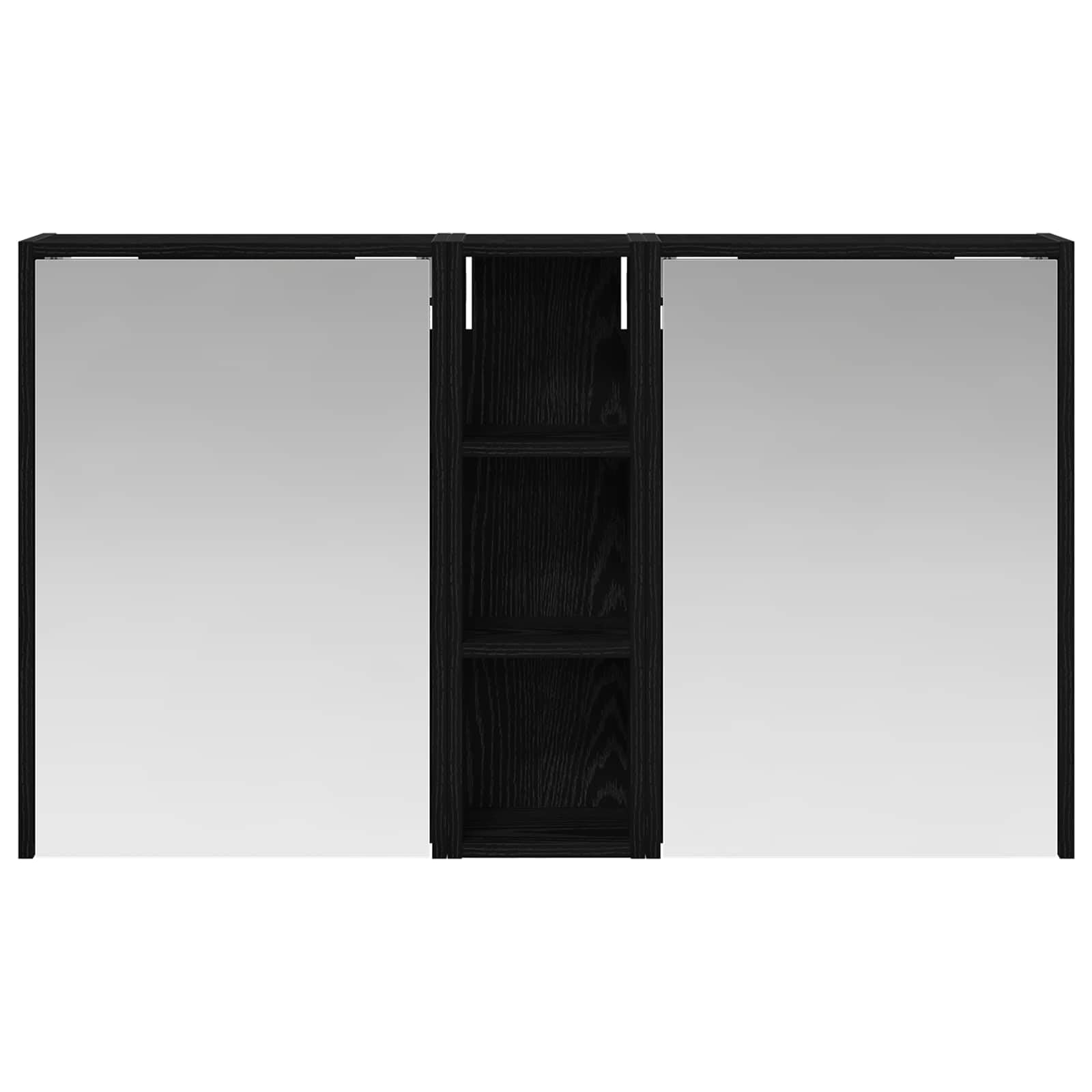 3-częściowy zestaw szafek łazienkowych z drewnopochodnym oświetleniem LED, 106 x 16 x 62,5 cm, montowana na ścianie, z miejscem do przechowywania, szufladami i półką na meble łazienkowe