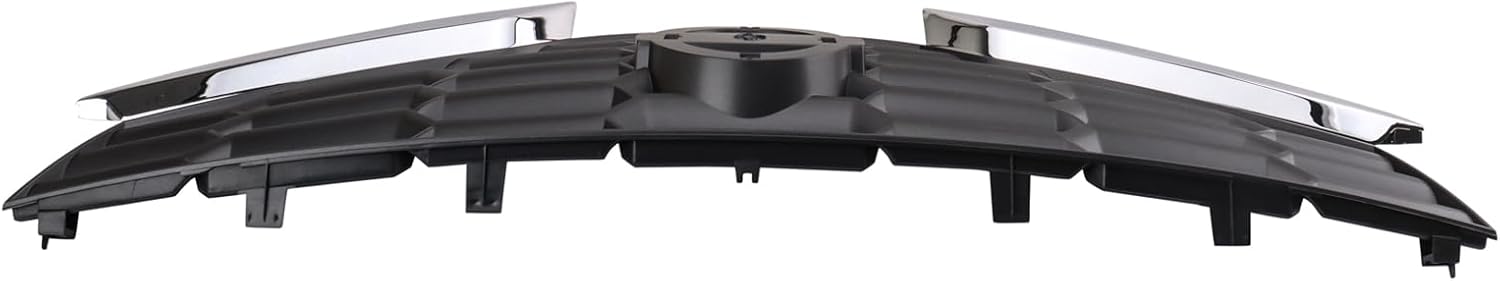 TRQ Front Grille Chrome & Black Compatible with 2008 Nissan Altima NI1200225