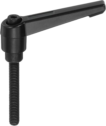Miniatura 39 de uxcell Perillas ajustables M8 x 3.150 in, rosca macho, botón de trinquete, bloqueo rápido, perno giratorio para maquinaria de torno, color negro