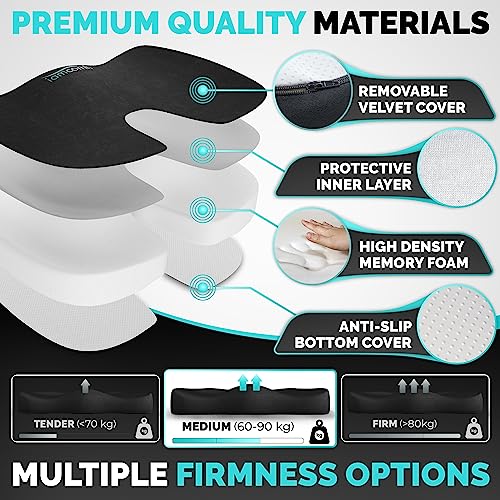 iamcomfi Coccyx Cushion - Medium Hardness - Seat Cushion for Office Chair Desk & Car, Driving - Premium Heat Sensitive & Durable Memory Foam Sitting Pillow - Image 6