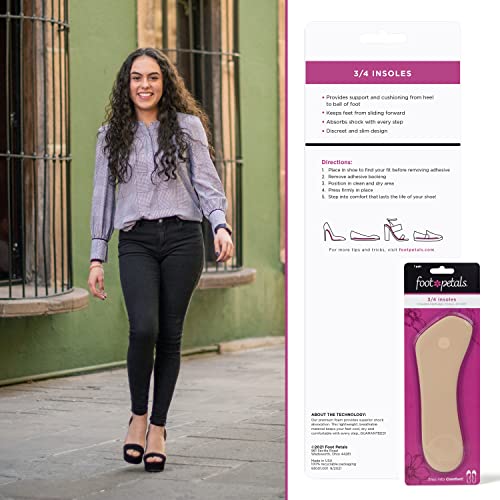 Foot Petals Women's ¾ Insole Comfort Cushion, Khaki, One Size #TOP5