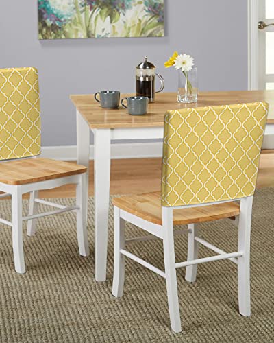Yellow Morocco Pattern Chair Back Cover, Dining Chair Protector Covers, Moroccan Geometric Abstract Art Aesthetics Chair Covers Removable Chair Slipcovers For Weeding Banquet Party 19"X18", 4 Pack #TOP4
