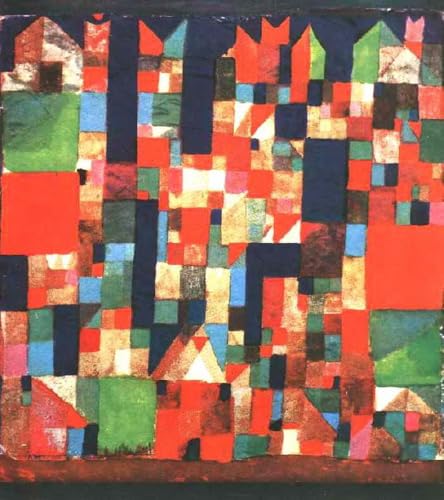 Peinture à l'huile abstraite sur toile tableau de ville rouge Paul Klee fait main
