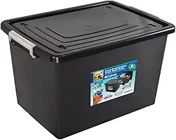 Arqplast - Organizadora 56L Com Tampa Preta Trava Prata Arqplast 25793