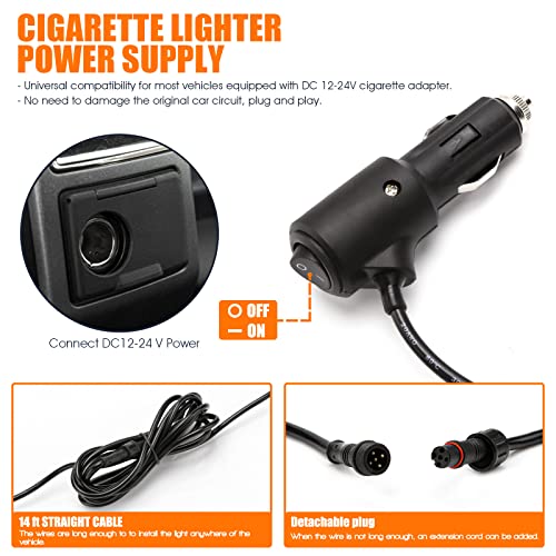 Booyu 28.5" 54Led Rooftop Emergency Strobe Lights Safety Traffic Advisor Warning Hazard Flashing Light Bar W/ Digital Display Controller For Pickup Safety Construction Vehicles Tow Truck (Amber/White) #TOP4