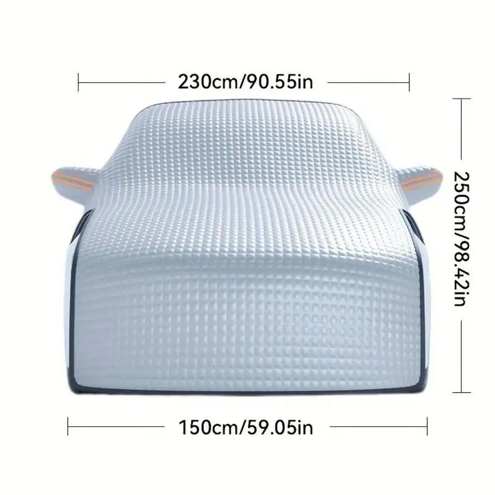 Protection Pare-Brise Avant Couverture Neige Pare-Brise Voiture, Couverture Neige Capot Moteur Automatique d'hiver avec Protection Tête Voiture avec Bande Réfléchissante