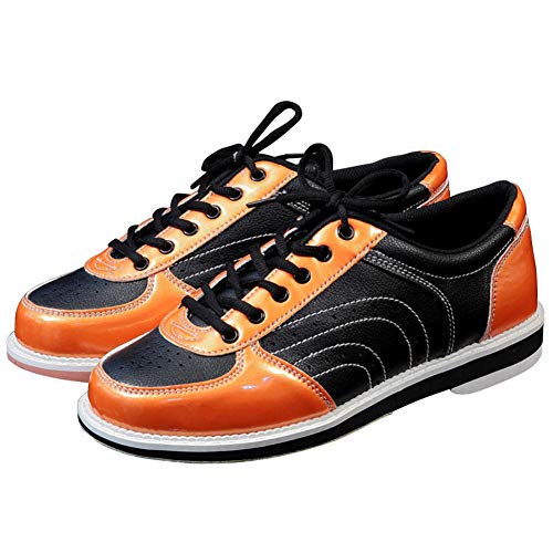 FJJLOVE Herren Bowlingschuh, Leichte Lässige Sneaker rutschfeste Athletische Sportschuhe Atmungsaktive Indoor-Sportschuhe,Orange,44 Cover