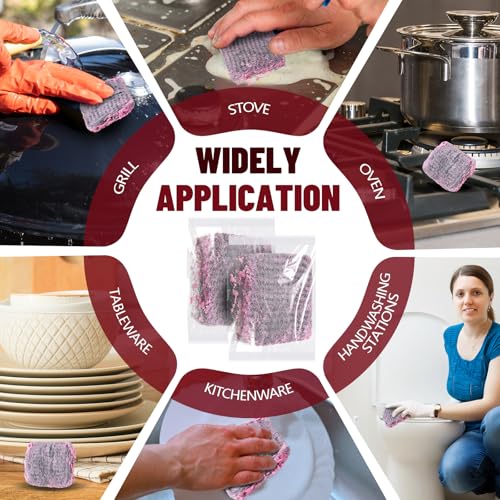 Image of Honeydak 150 Pack Separately Packaged Soap Pads, Metal Scouring Pads 2.5 x 2 Inch, 15 Gram Metal Wire Scourers Sponges for Stove Pot Pan Oven Kitchen Cooker Hood(Updated)