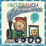  Kritzelbuch für Jungen ab 2 Jahre: Kreativität und Feinmotorik fördern - Erstes Kritzelmalbuch für Jungs - Geschenke für Kinder - Malbuch