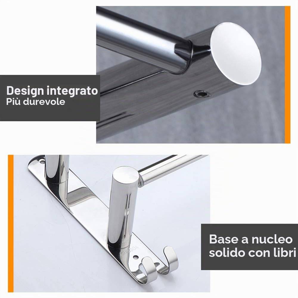 Portasciugamani Muro HONPHIER® Portasciugamani da Parete Porta Salviette Da Bagno Porta Salviette Acciaio Inossidabile Cromato Retrattile 49-90CM Portasciugamani Cromo