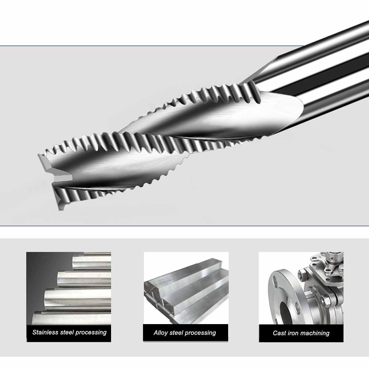 Fresa de desbaste HRC62 de 3 flautas for brocas de enrutador de alta velocidad CNC de acero de tungsteno de aluminio diámetro de corte de 4-16mm (Size : 16 * 55*d16*150)