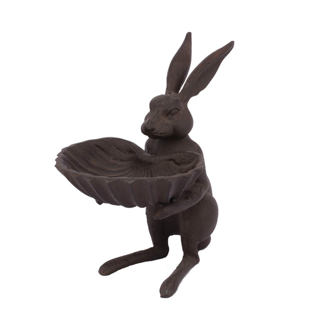 WINTENT Cast Iron Bird Feeder Garden Bird Baths (Rabbit-2)