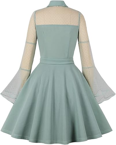 Miniatura 2 de Vestido vintage de lunares de los años 50 Audrey retro Rockabilly vestido de fiesta de los años 50 y 60, vestido de cóctel acampanado