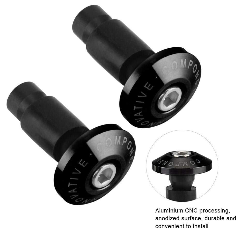Tappi scorrevoli KIMISS Universal 1Pair per barre per moto per la maggior parte delle motociclette con manubrio diametro 22 mm (7/8 pollici). (Nero)