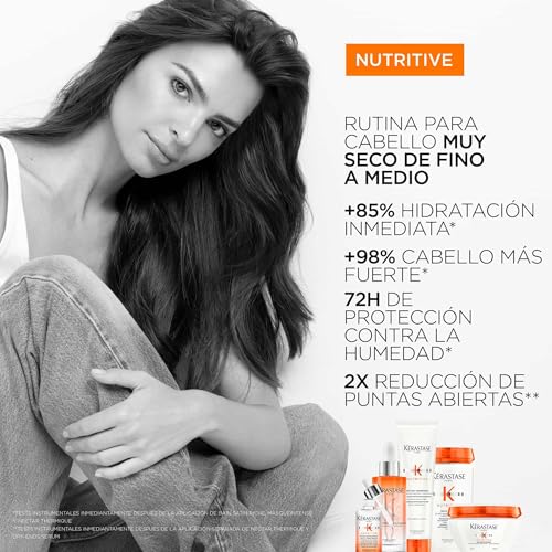 Kérastase Nutritive, Champú Hidratante, Para Cabello seco, Fortalece y repara, Con proteínas vegetales, Bain Satin, 250 ml - imagen 4