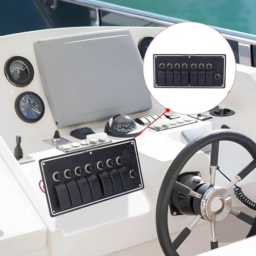 Panneau de commutation à 7 gangs étanche avec interrupteur à bascule pour bateau et auto - 5