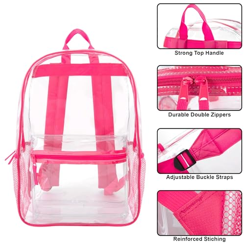 Image of Trail maker Clear Backpack Heavy Duty with Padded Straps, Side Pockets for Kids, Boys, Girls, School, Stadium Approved Events