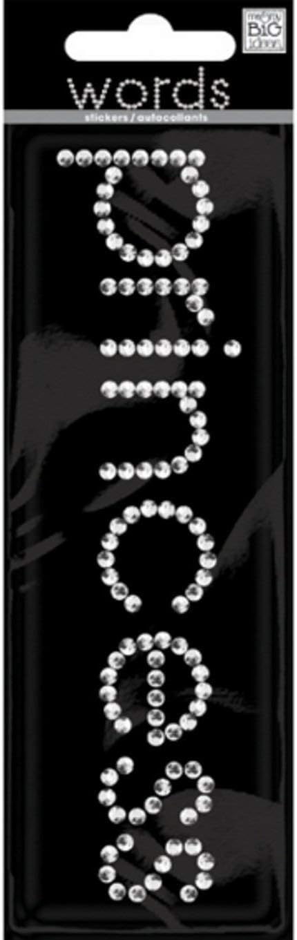 ME & MY BIG IDEAS Rhinestone Word and Icon Stickers, Princess/Crystal