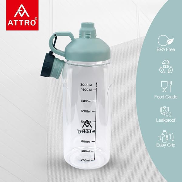 Image of ATTRO Prime Carbon Lunch Box with Hydra Water Bottle, School Tiffin Combo,Light Blue Peach
