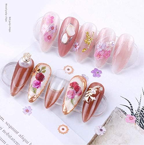 300 pcs Small Floral Flower Pattern Nail Decals(6 Boxes) 3D Nail Art Supplies Stickers Decoration Tips Manicure Decor Mixed Accessories for DIY Nail Art Supplies