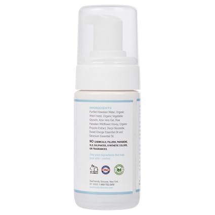 Organic Face Wash By Beefriendly, 100% All Natural, Foaming, Non Oily Cleanser, Deep Conditions Facial Skin, Removes Impurities, Nourishes Sensitive & Acne Prone Skin For Women Or Men 4 Oz (784672402033)