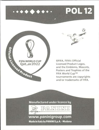 Miniatura 2 de 2022 Panini World Cup Qatar Sticker #POL12 Mateusz Klich Group C Poland Mini Sticker Trading Card
